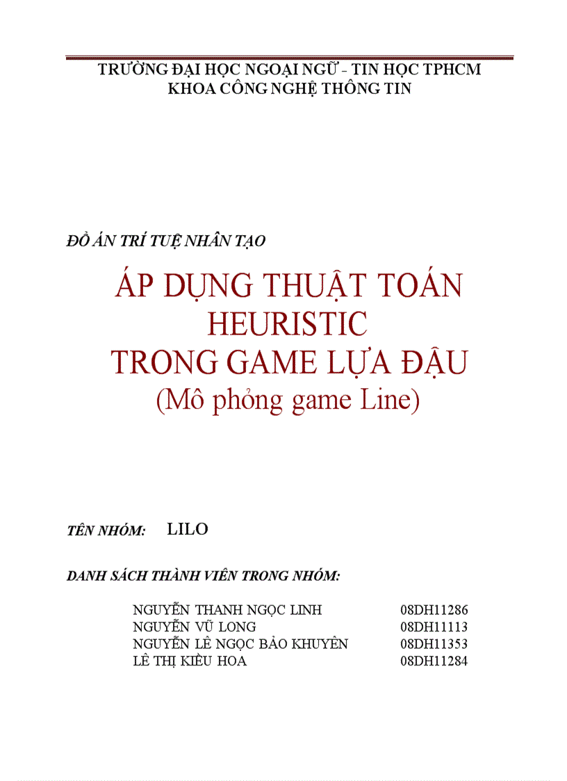 image for page ÁP DỤNG THUẬT TOÁN HEURISTIC TRONG GAME LỰA ĐẬU Mô phỏng game Line