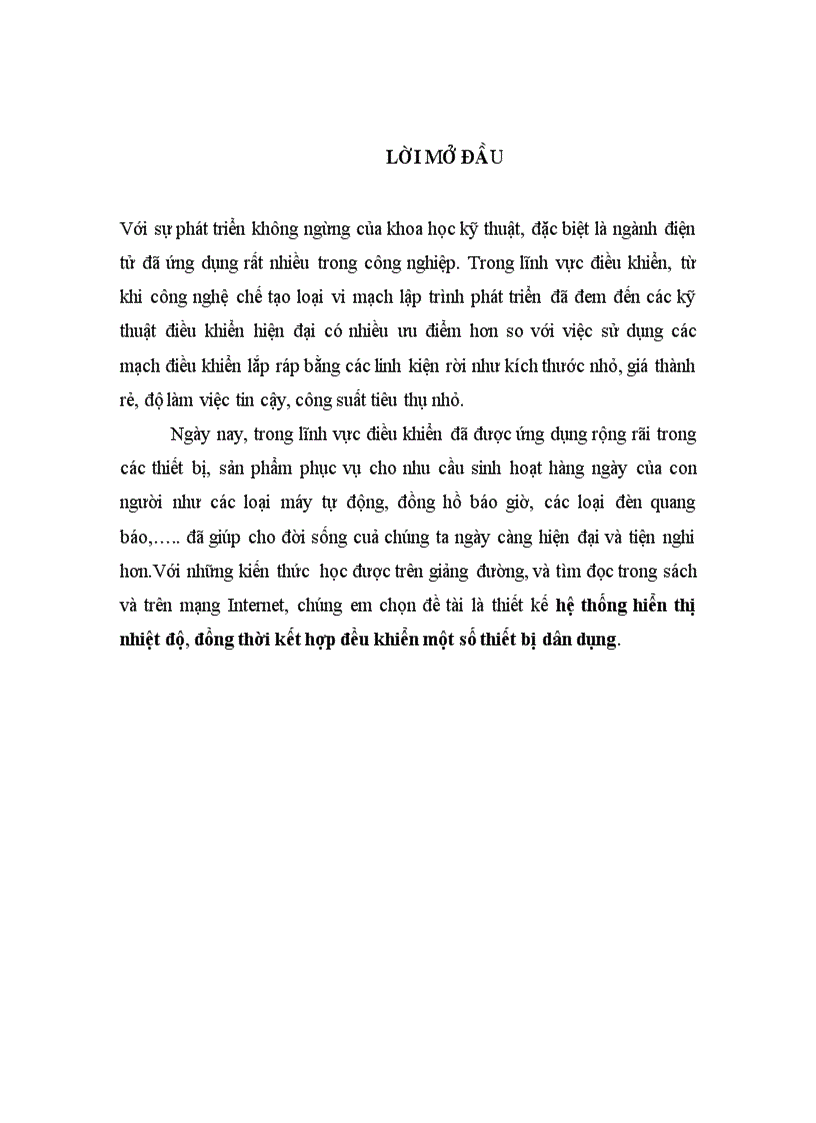 image for page Thiết kế hệ thống hiển thị nhiệt độ đồng thời kết hợp đều khiển một số thiết bị dân dụng