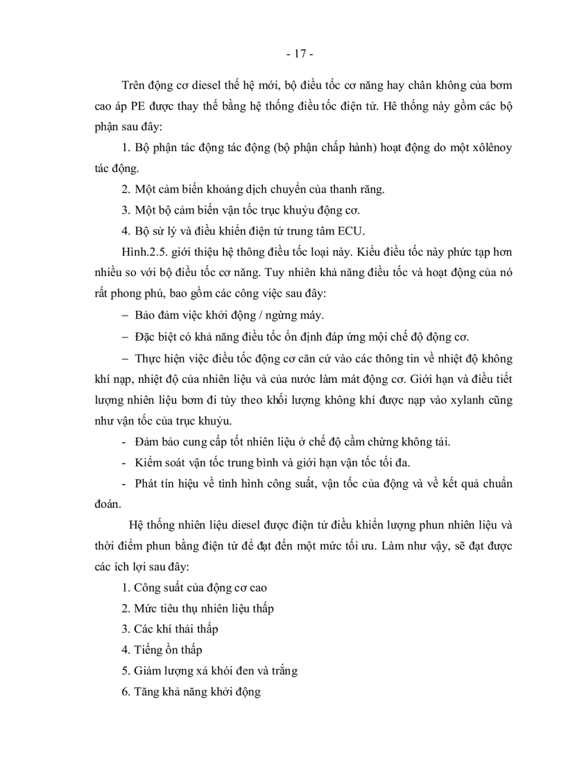 image for page Phân tích cơ sở lý thuyết và mô phỏng đặc điểm nguyên lý làm việc quy trình tháo lắp kiểm tra điều chỉnh sửa chữa hệ thống nhiên liệu động cơ