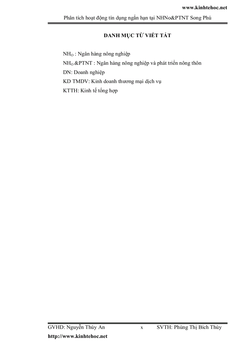 image for page Phân tích hoạt động tín dụng ngắn hạn tại ngân hàng nông nghiệp và phát triển nông thôn chi nhánh song phú huyện tam bình