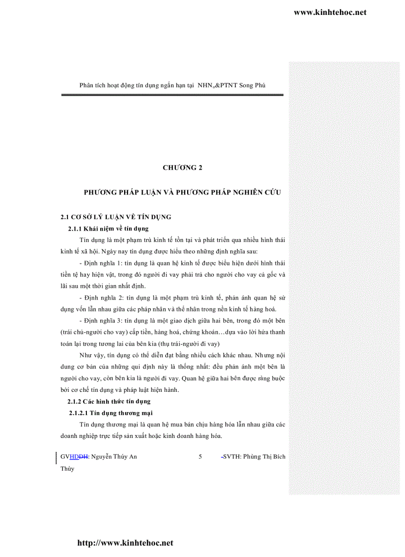 image for page Phân tích hoạt động tín dụng ngắn hạn tại ngân hàng nông nghiệp và phát triển nông thôn chi nhánh song phú huyện tam bình