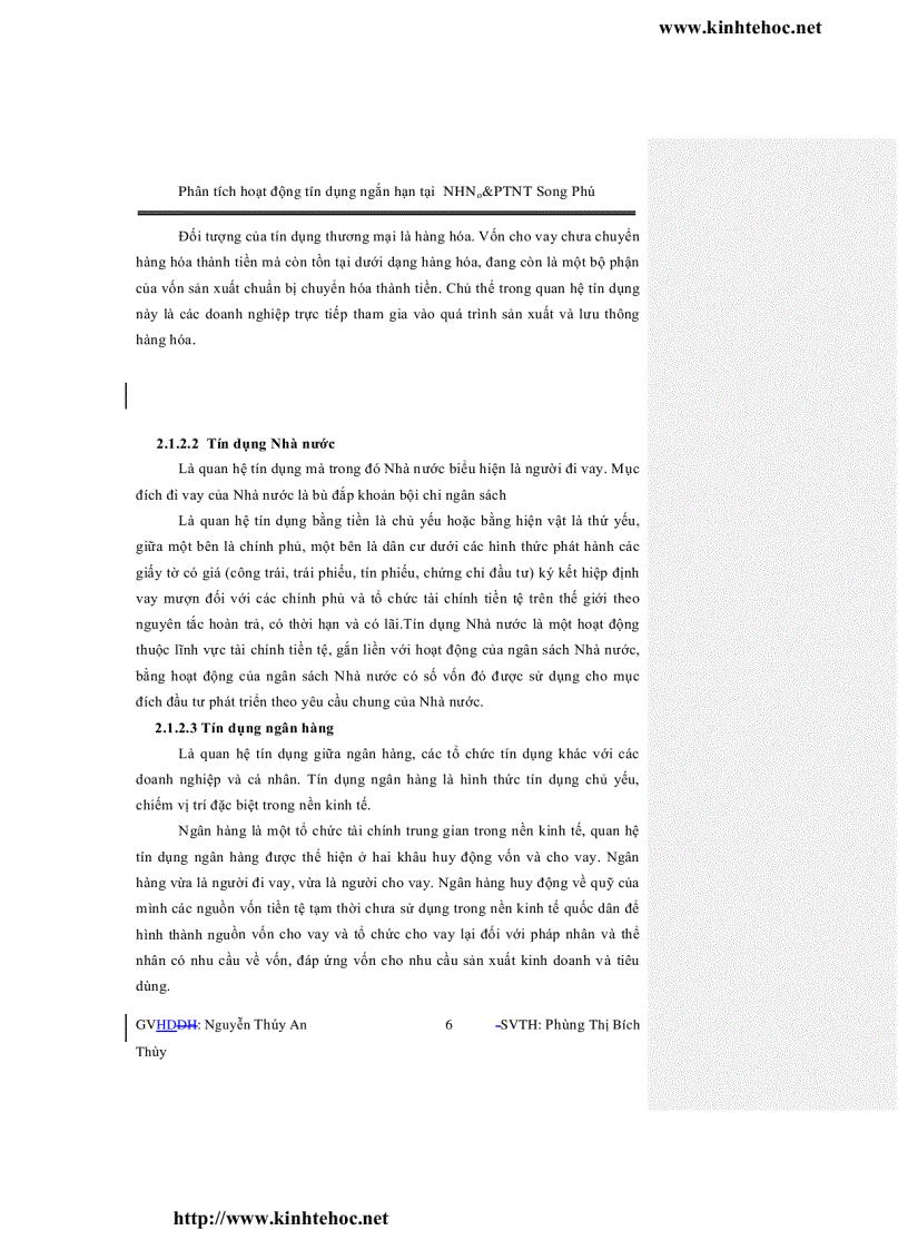 image for page Phân tích hoạt động tín dụng ngắn hạn tại ngân hàng nông nghiệp và phát triển nông thôn chi nhánh song phú huyện tam bình