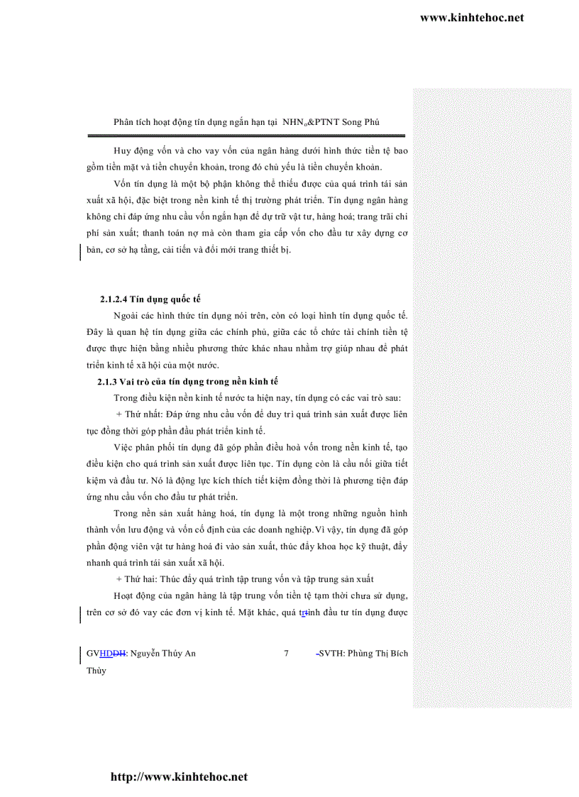 image for page Phân tích hoạt động tín dụng ngắn hạn tại ngân hàng nông nghiệp và phát triển nông thôn chi nhánh song phú huyện tam bình