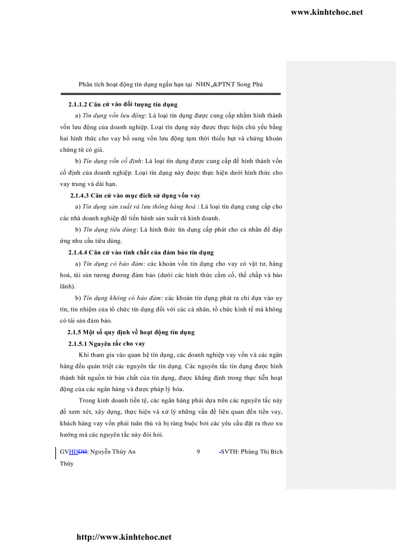 image for page Phân tích hoạt động tín dụng ngắn hạn tại ngân hàng nông nghiệp và phát triển nông thôn chi nhánh song phú huyện tam bình