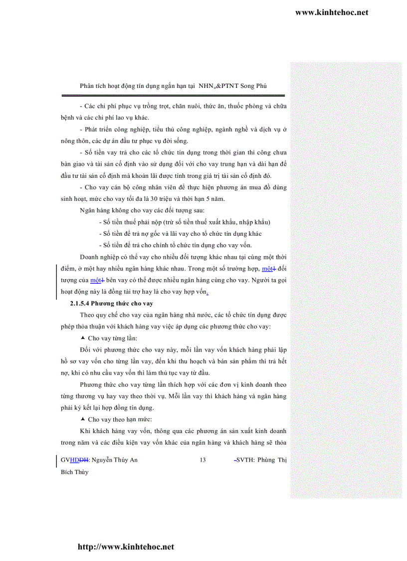 image for page Phân tích hoạt động tín dụng ngắn hạn tại ngân hàng nông nghiệp và phát triển nông thôn chi nhánh song phú huyện tam bình
