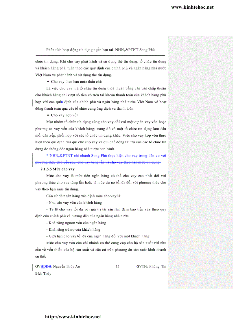 image for page Phân tích hoạt động tín dụng ngắn hạn tại ngân hàng nông nghiệp và phát triển nông thôn chi nhánh song phú huyện tam bình