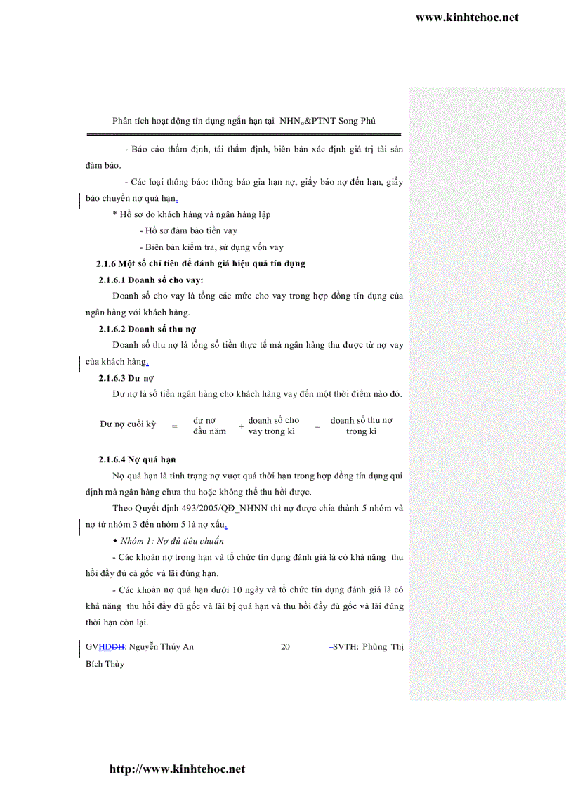 image for page Phân tích hoạt động tín dụng ngắn hạn tại ngân hàng nông nghiệp và phát triển nông thôn chi nhánh song phú huyện tam bình