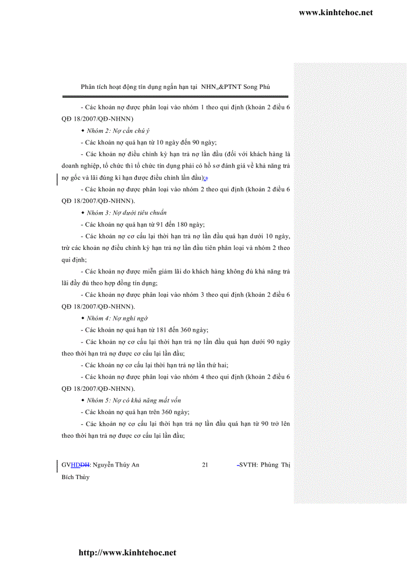 image for page Phân tích hoạt động tín dụng ngắn hạn tại ngân hàng nông nghiệp và phát triển nông thôn chi nhánh song phú huyện tam bình