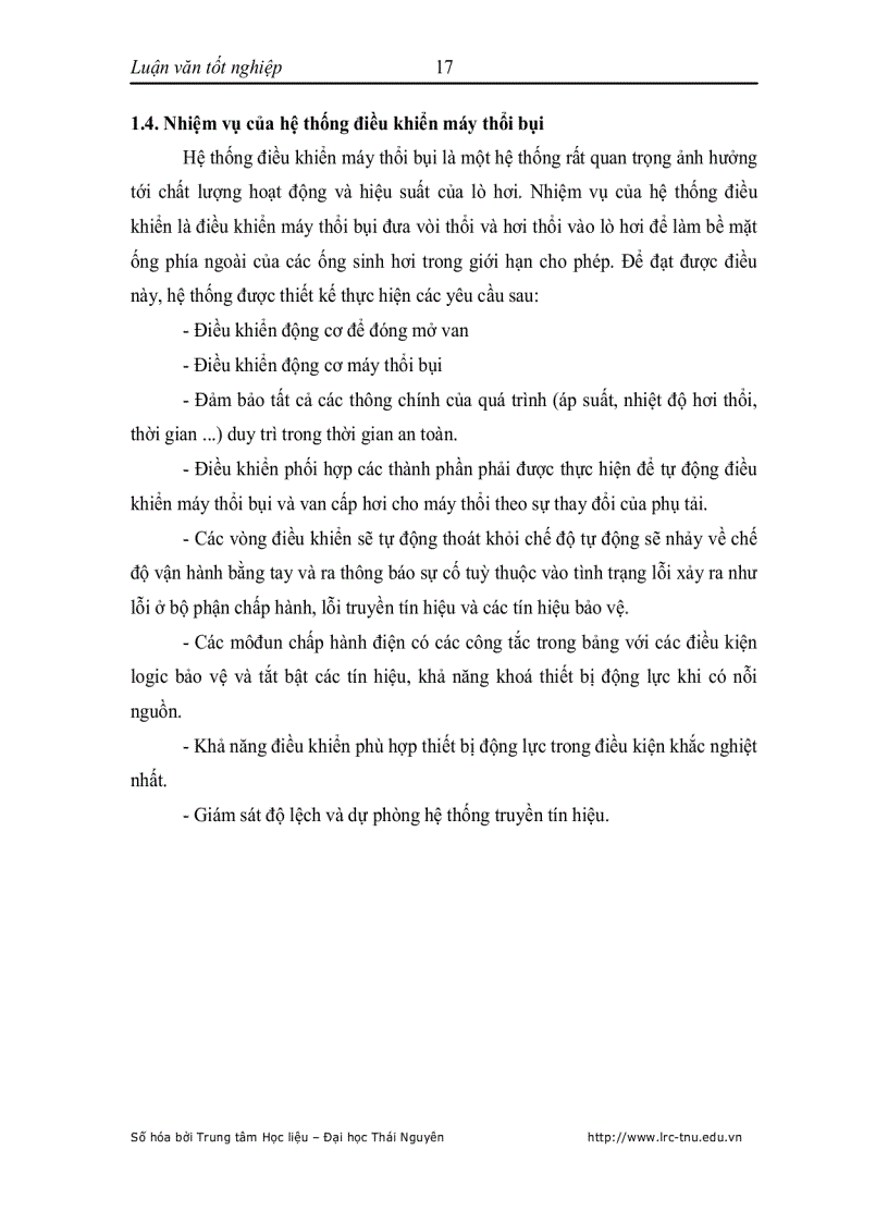 image for page Khảo sát thiết kế hệ thống điều khiển thổi bụi lò hơi cho nhà máy nhiệt điện trên nền Simatic S7 300