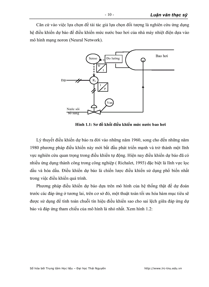 image for page Nghiên cứu ứng dụng hệ điều khiển dự báo để điều khiển mức nước bao hơi của nhà máy nhiệt điện