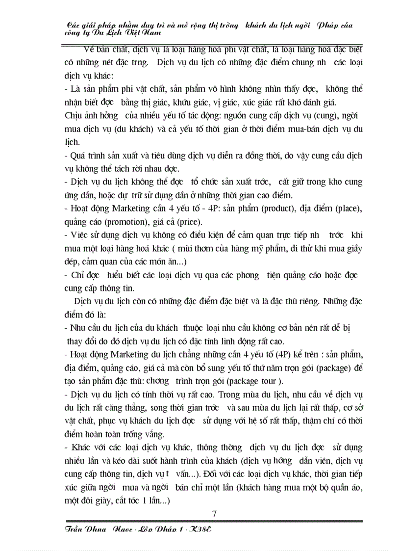 image for page Các giải pháp nhằm duy trì và mở rộng thị trường khách du lịch Pháp của công ty du lịch Việt Nam