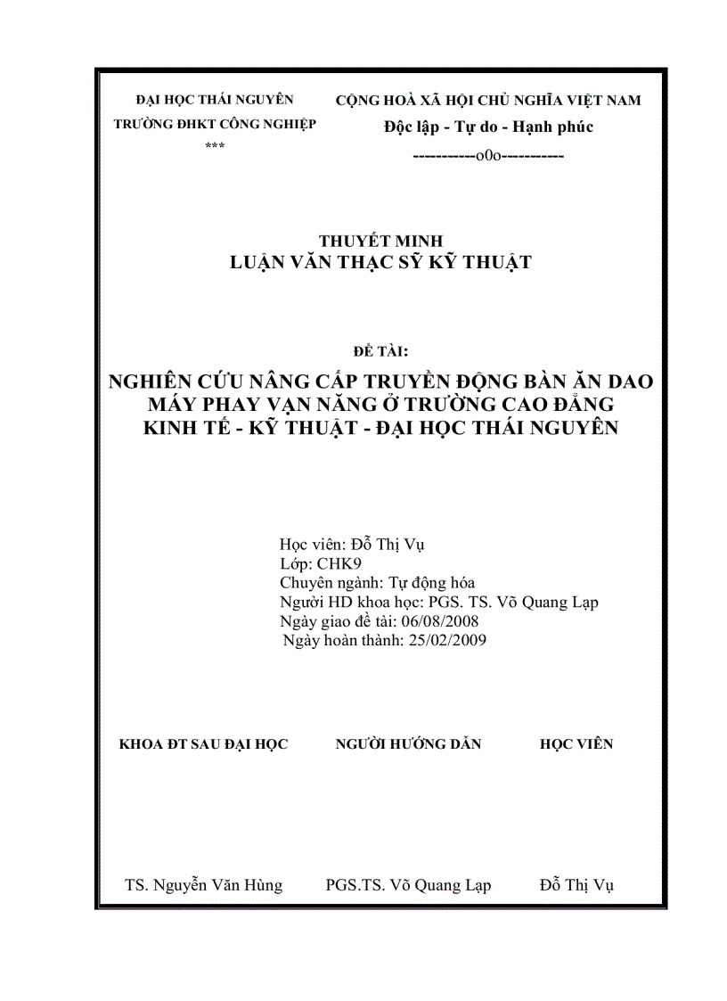 image for page Nghiên cứu nâng cấp truyền động bàn ăn dao máy phay vạn năng ở trường cao đẳng kinh tế kỹ thuật đại học thái nguyên