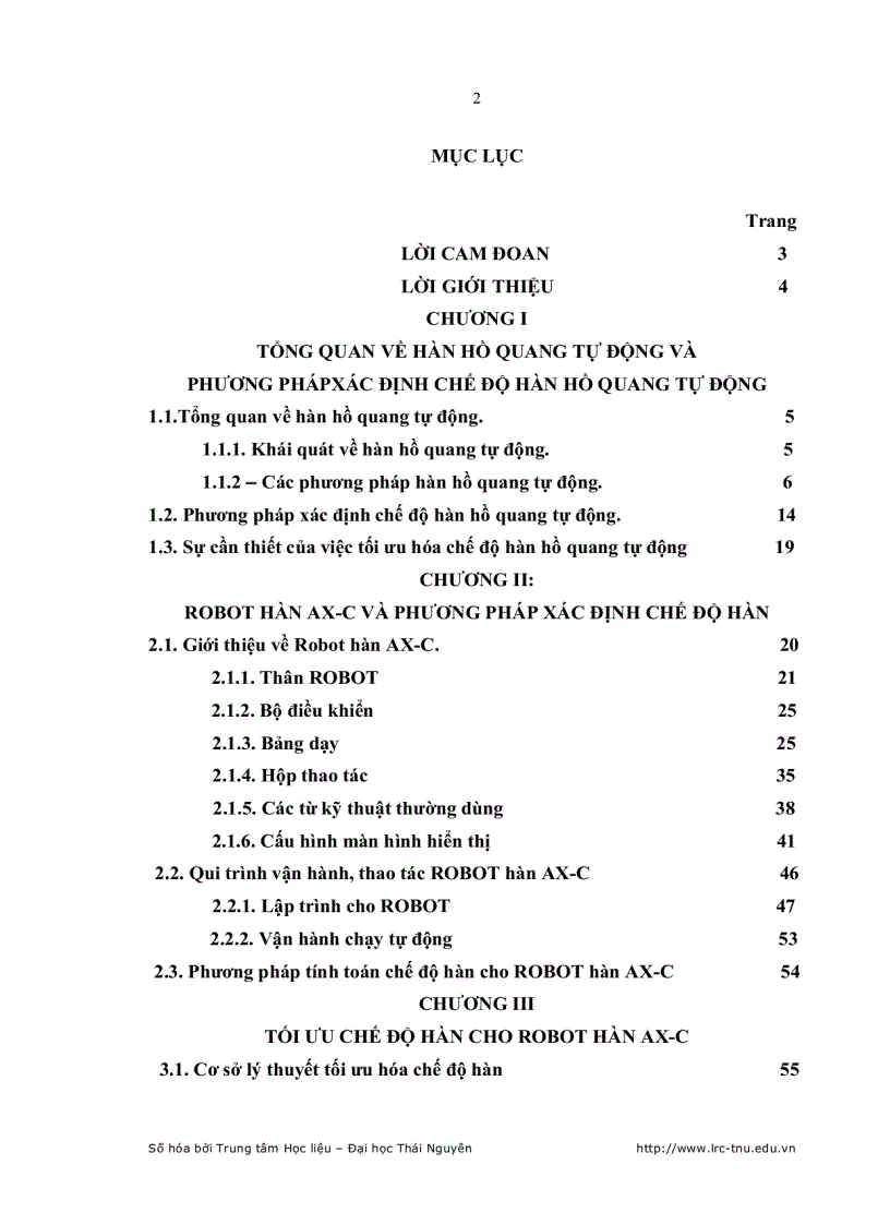 image for page Tối ưu hóa chế độ công nghệ hàn hồ quang tự động cho Robot hàn AX C