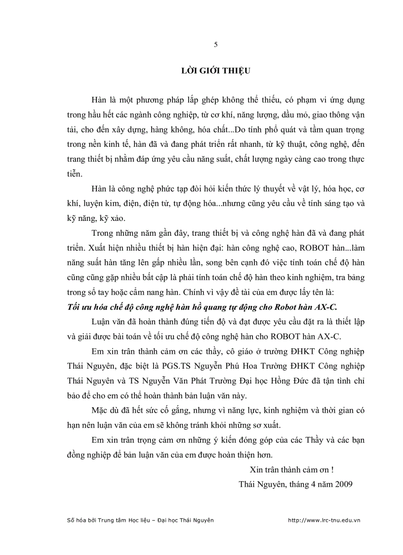 image for page Tối ưu hóa chế độ công nghệ hàn hồ quang tự động cho Robot hàn AX C