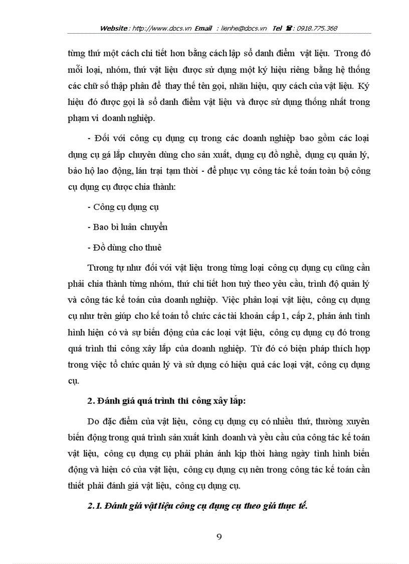image for page Tổ chức công tác kế toán nguyên vật liệu công cụ dụng cụ ở công ty xây dựng số 34