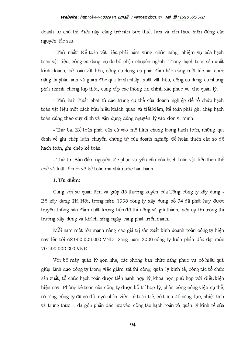 image for page Tổ chức công tác kế toán nguyên vật liệu công cụ dụng cụ ở công ty xây dựng số 34