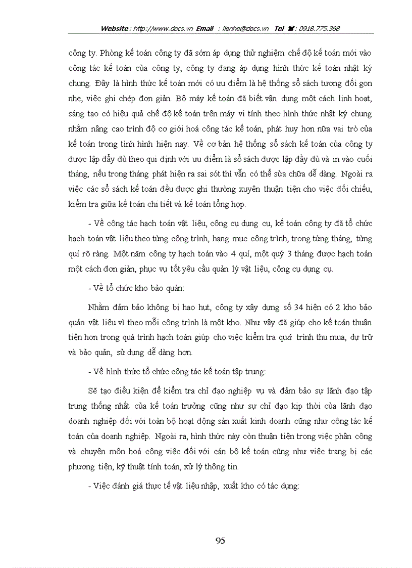 image for page Tổ chức công tác kế toán nguyên vật liệu công cụ dụng cụ ở công ty xây dựng số 34