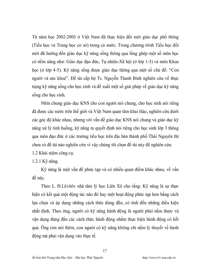 image for page Biện pháp giáo dục kỹ năng sống cho học sinh tiểu học trên địa bàn thành phố Thái Nguyên tỉnh Thái Nguyên