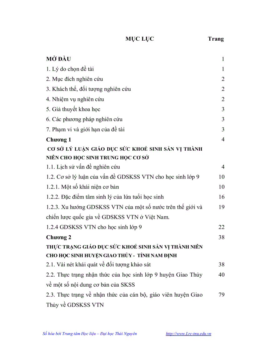 image for page Biện pháp giáo dục sức khỏe Sinh sản vị thành niên cho học sinh lớp 9 huyện Giao Thủy tỉnh Nam Định