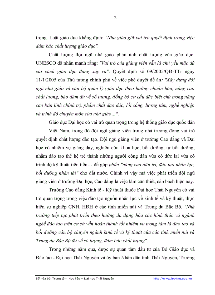 image for page Biện pháp phát triển đội ngũ giảng viên trường Cao đẳng kinh tế kỹ thuật thuộc Đại học Thái Nguyên