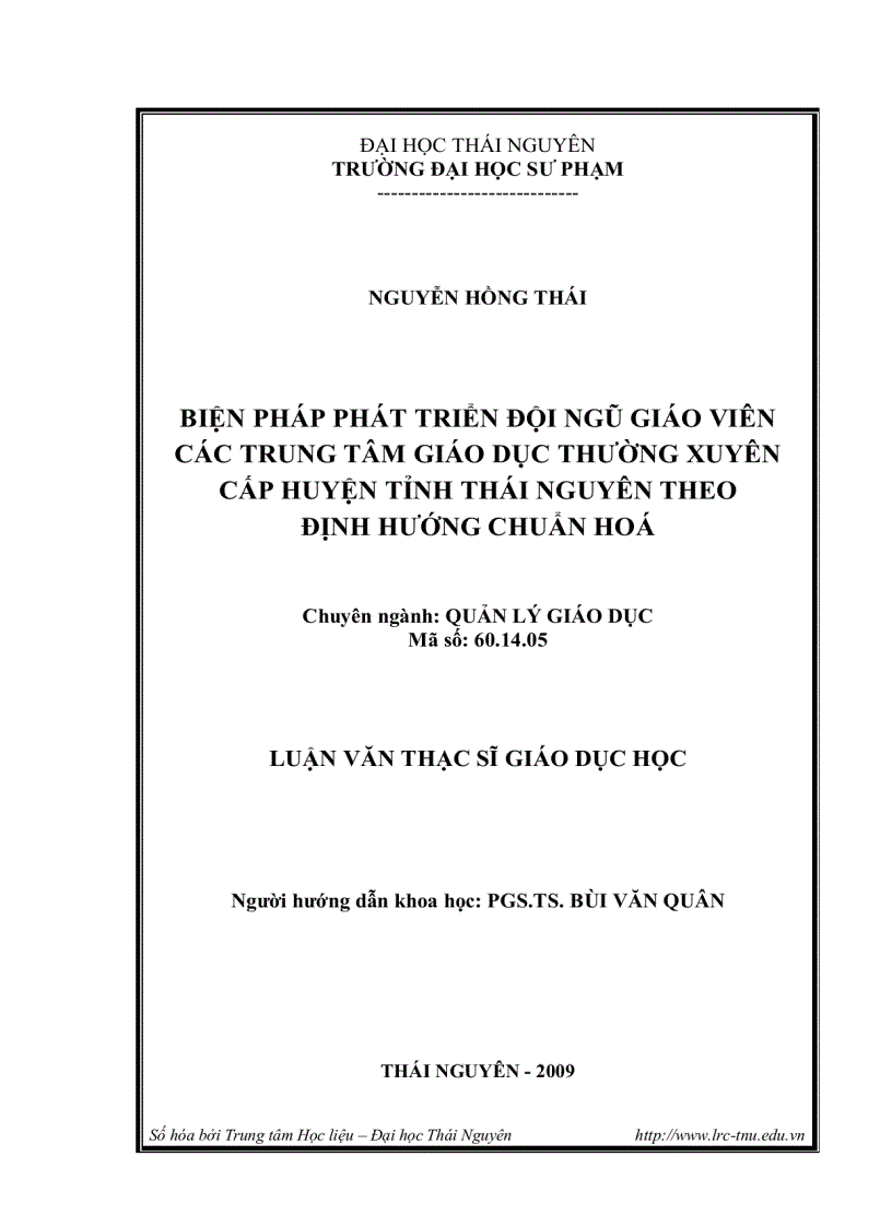 image for page Biện pháp phát triển đội ngũ Giáo viên các Trung tâm Giào dục thường xuyên cấp Huyện tỉnh Thái Nguyên theo định hướng chuẩn hóa
