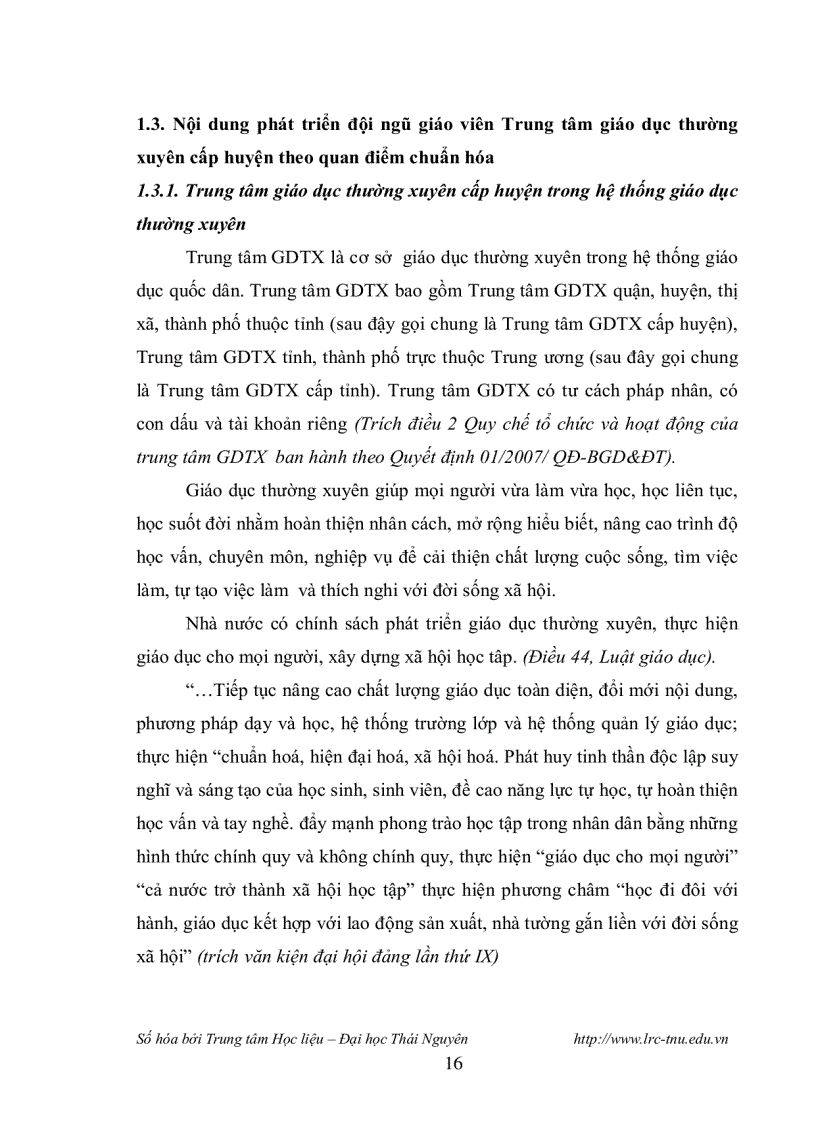 image for page Biện pháp phát triển đội ngũ Giáo viên các Trung tâm Giào dục thường xuyên cấp Huyện tỉnh Thái Nguyên theo định hướng chuẩn hóa