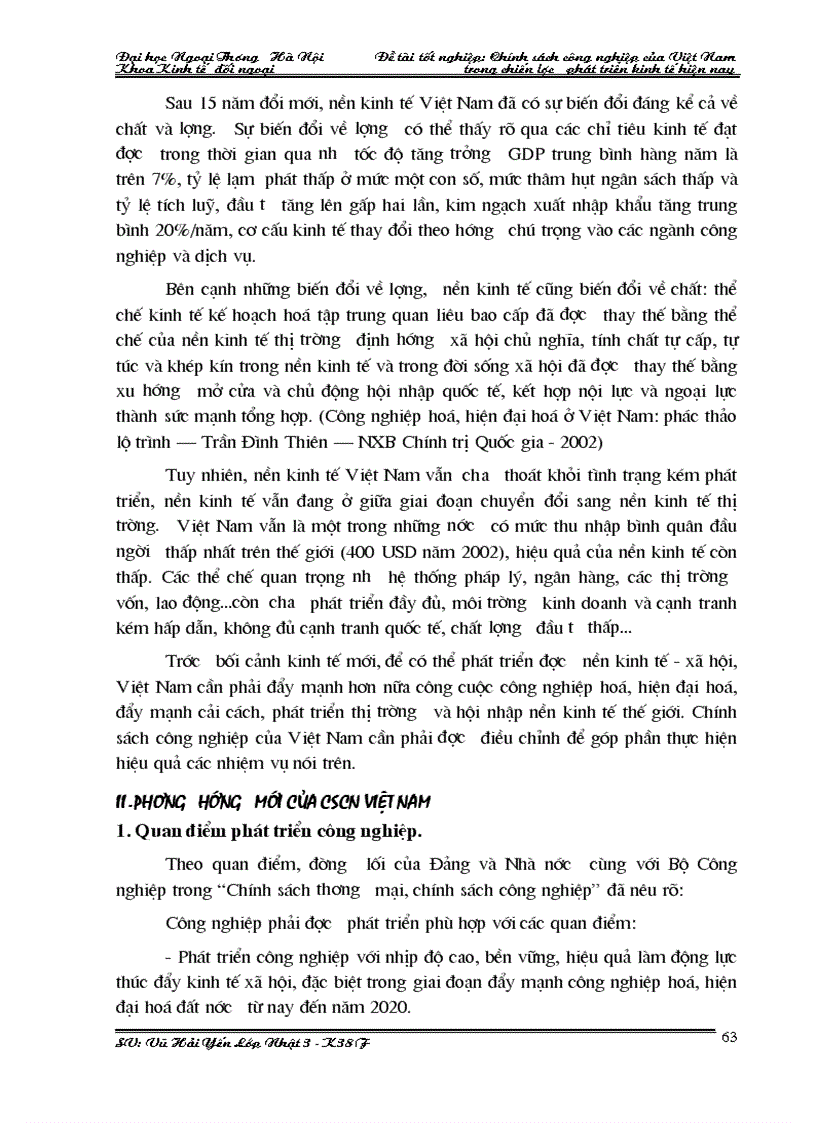 image for page Chính sách công nghiệp của việt nam trong chiến lược phát triển kinh tế hiện nay