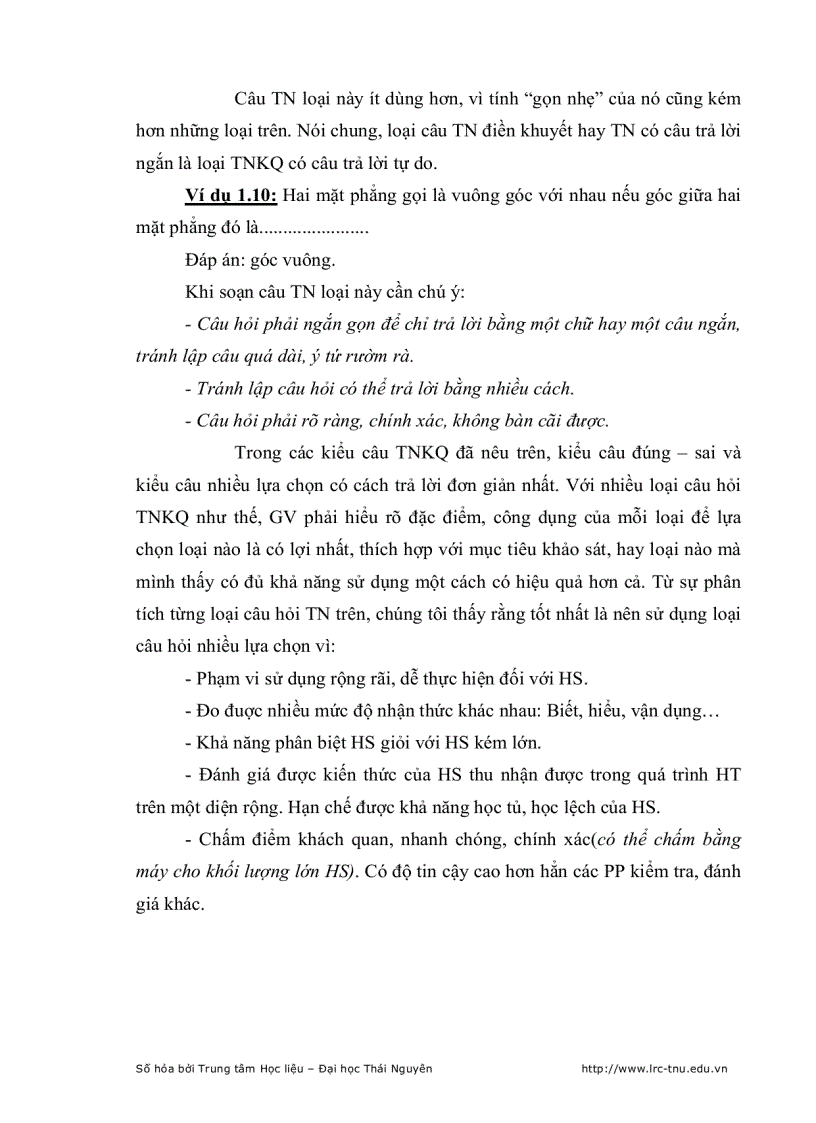 image for page Biên soạn hệ thống câu hỏi trắc nghiệm khách quan trong dạy học hình học không gian lớp 11 THPT