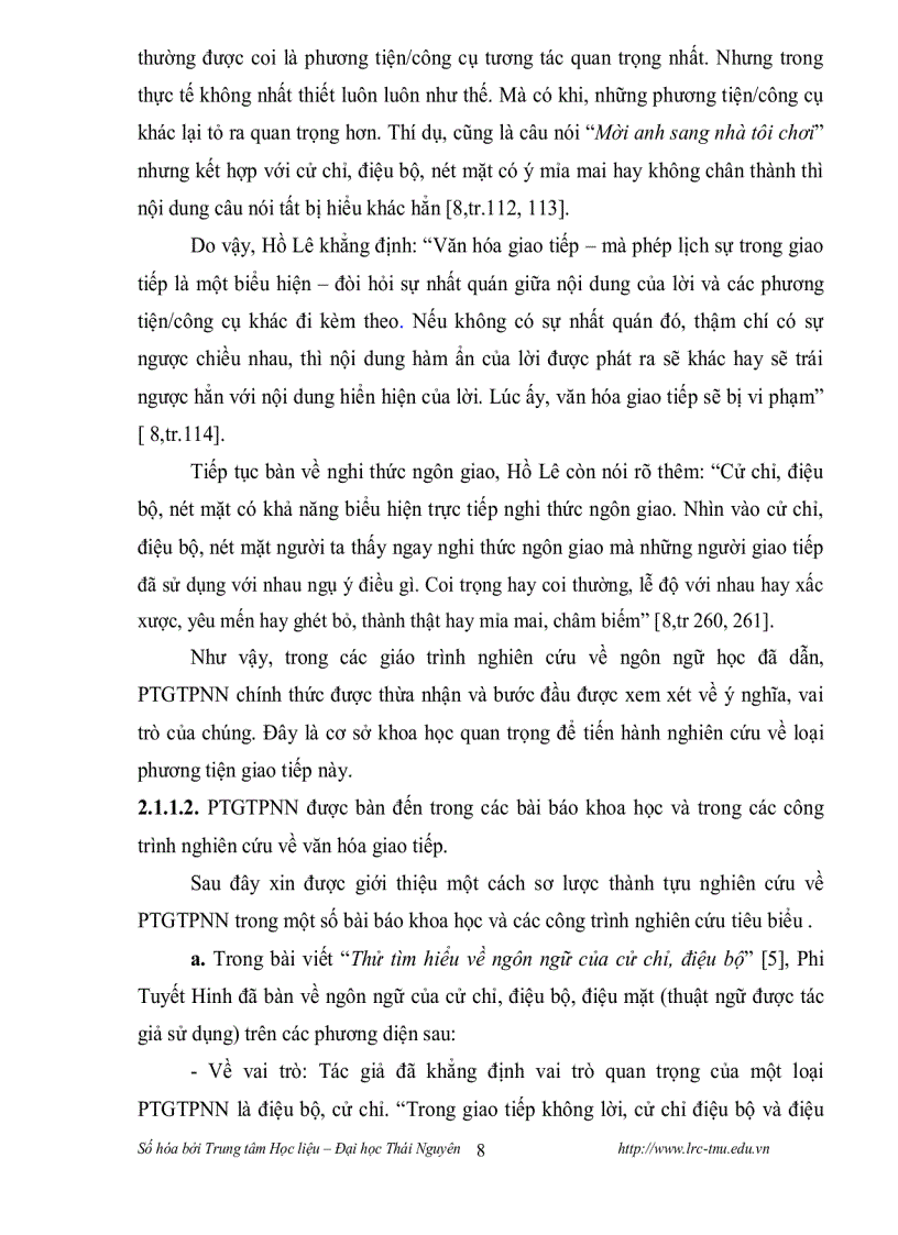 image for page Các phương tiện giao tiếp phi ngôn ngữ được sử dụng trong một số tiểu thuyết và truyện ngắn Việt Nam hiện đại