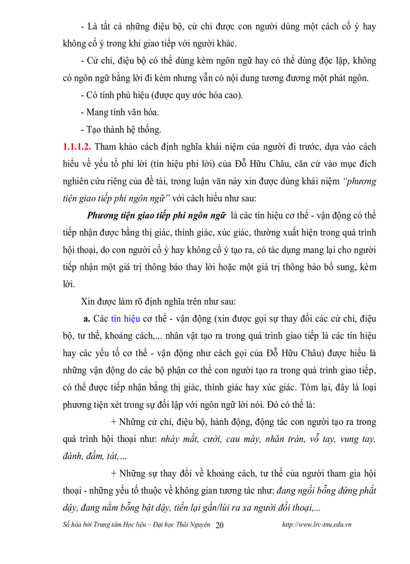 image for page Các phương tiện giao tiếp phi ngôn ngữ được sử dụng trong một số tiểu thuyết và truyện ngắn Việt Nam hiện đại