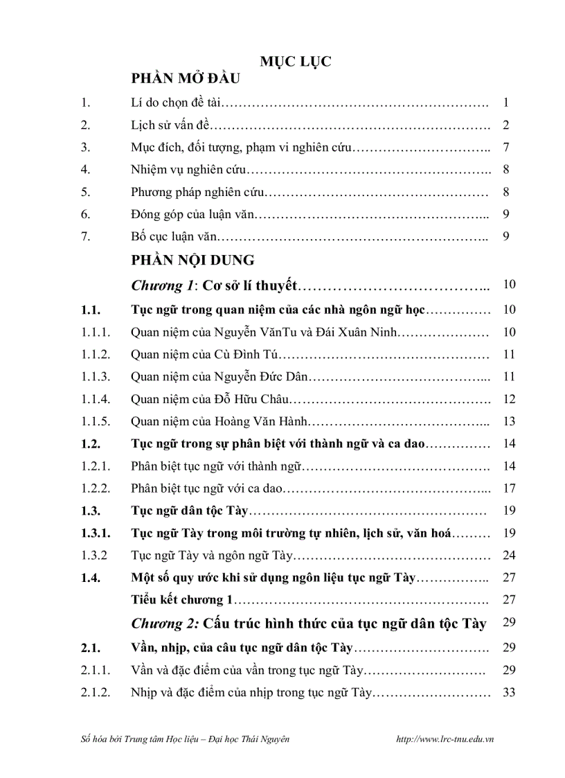 image for page Đặc điểm cấu trúc hình thức và ngữ nghĩa của tục ngữ dân tộc Tày