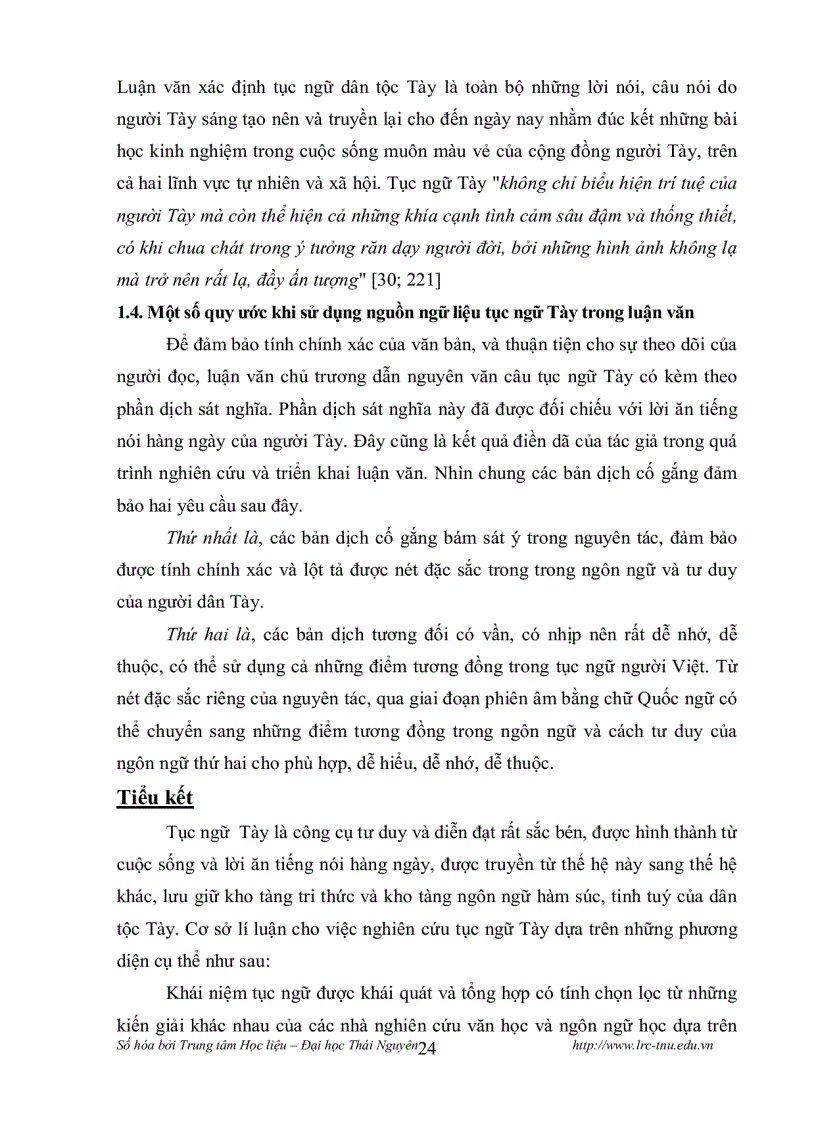 image for page Đặc điểm cấu trúc hình thức và ngữ nghĩa của tục ngữ dân tộc Tày