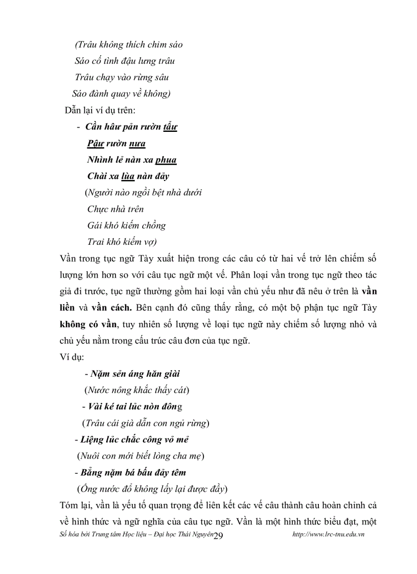 image for page Đặc điểm cấu trúc hình thức và ngữ nghĩa của tục ngữ dân tộc Tày