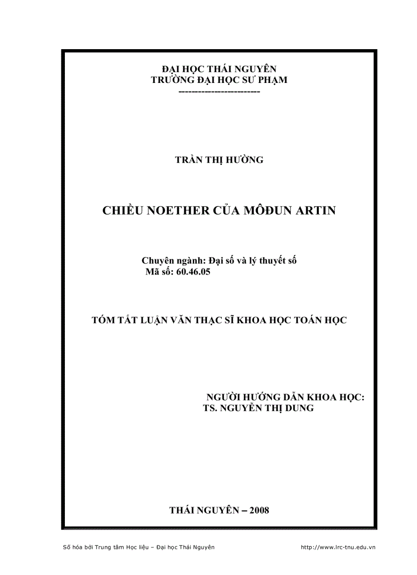 image for page Chiều NOETHER của môdun ARTIN