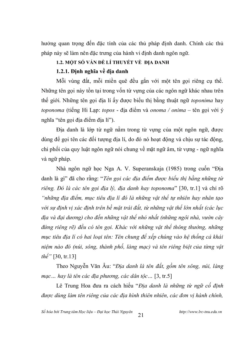 image for page Đặc điểm của các địa danh thuộc huyện Võ Nhai Thái Nguyên từ góc độ Văn hóa