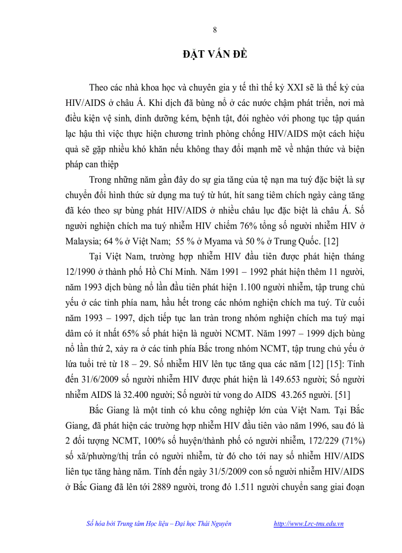 image for page Đặc điểm lây nhiễm ở người nhiễm HIV AIDS và sự quan tâm chăm sóc hỗ trợ điều trị của cộng đồng tại phòng khám ngoại trú bệnh viện Đa khoa tỉnh Bắc