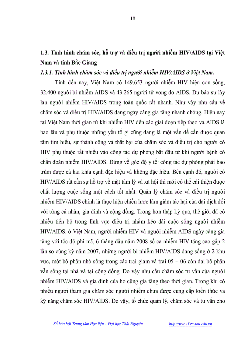 image for page Đặc điểm lây nhiễm ở người nhiễm HIV AIDS và sự quan tâm chăm sóc hỗ trợ điều trị của cộng đồng tại phòng khám ngoại trú bệnh viện Đa khoa tỉnh Bắc