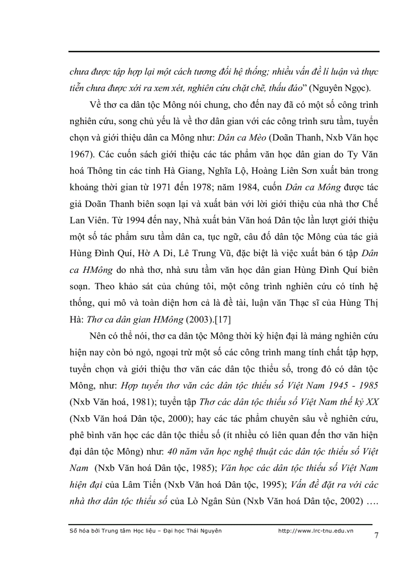 image for page Một số đặc điểm của thơ ca dân tộc mông thời kỳ hiện đại từ 1945 đến nay