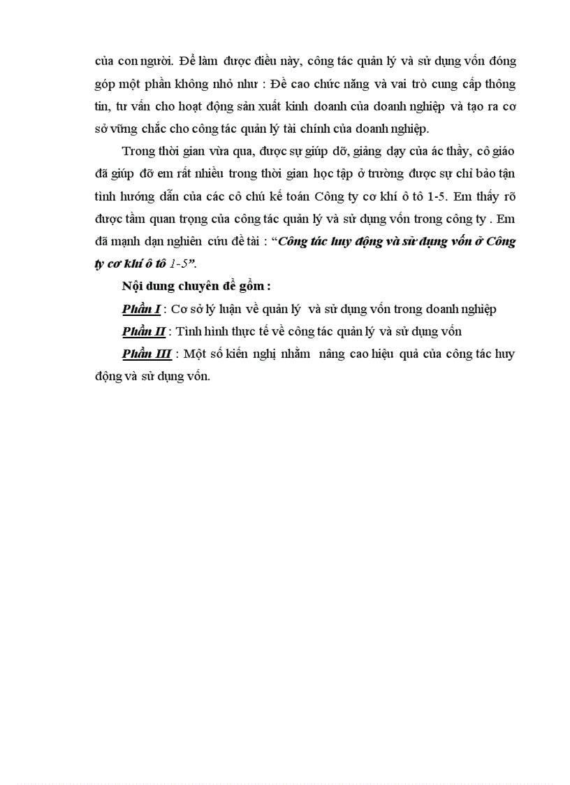 image for page Công tác huy động và sử dụng vốn ở Công ty cơ khí ô tô 1 5