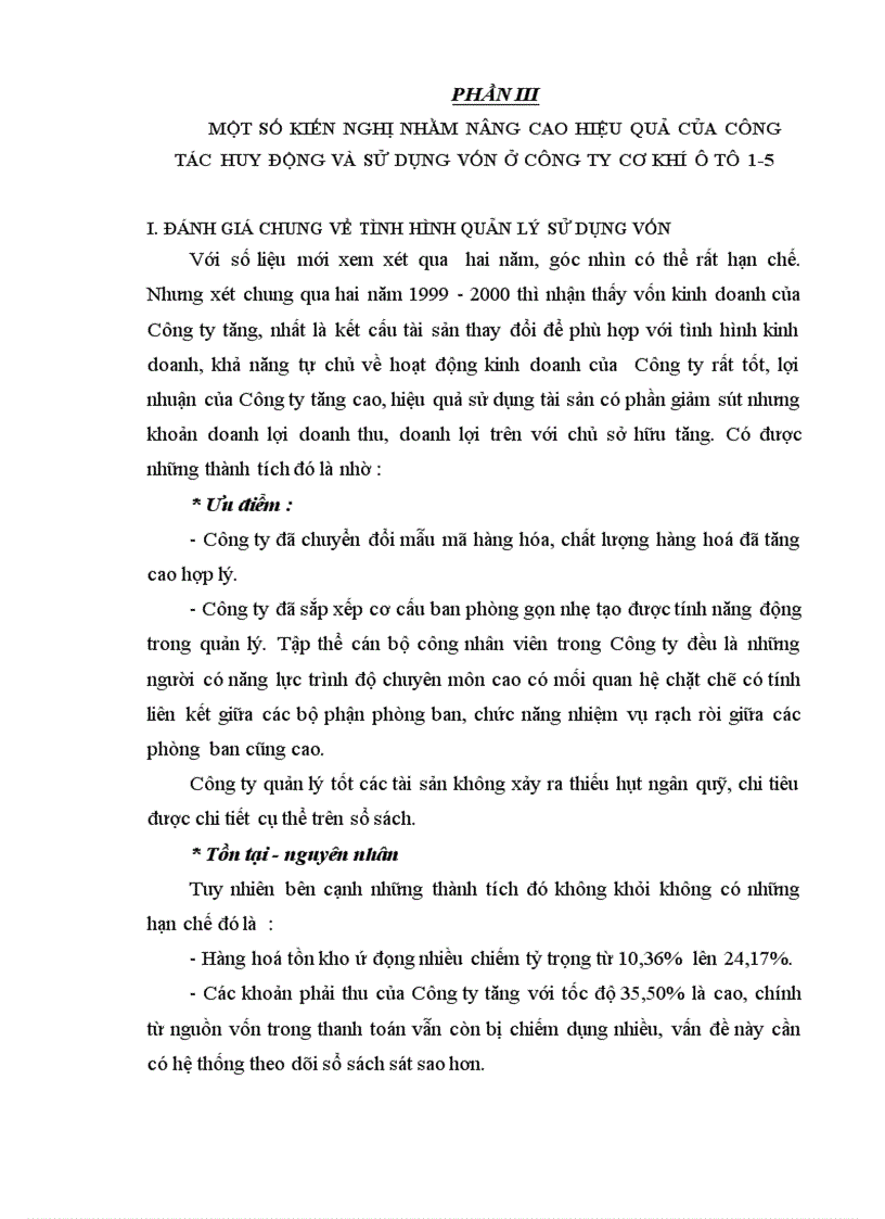 image for page Công tác huy động và sử dụng vốn ở Công ty cơ khí ô tô 1 5
