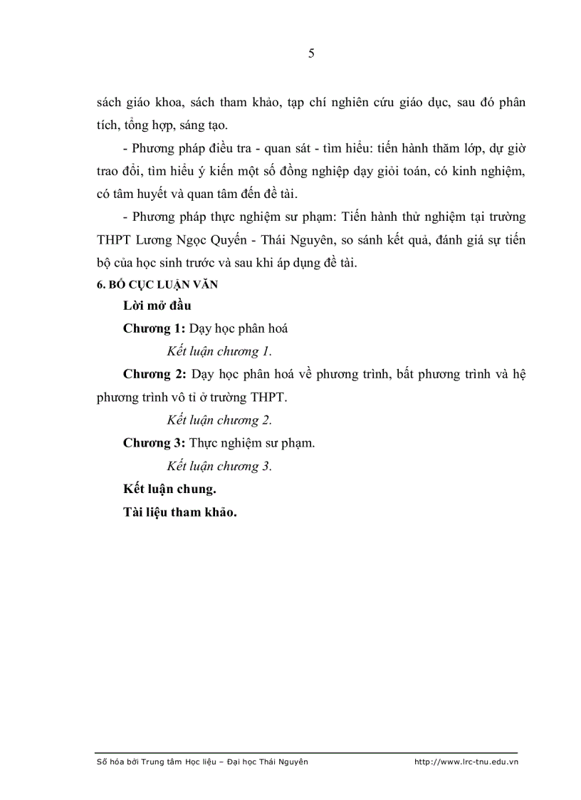 image for page Dạy học phân hoá qua tổ chức ôn tập một số chủ đề phương trình bất phương trình hệ phương trình vô tỉ trung học phổ thông