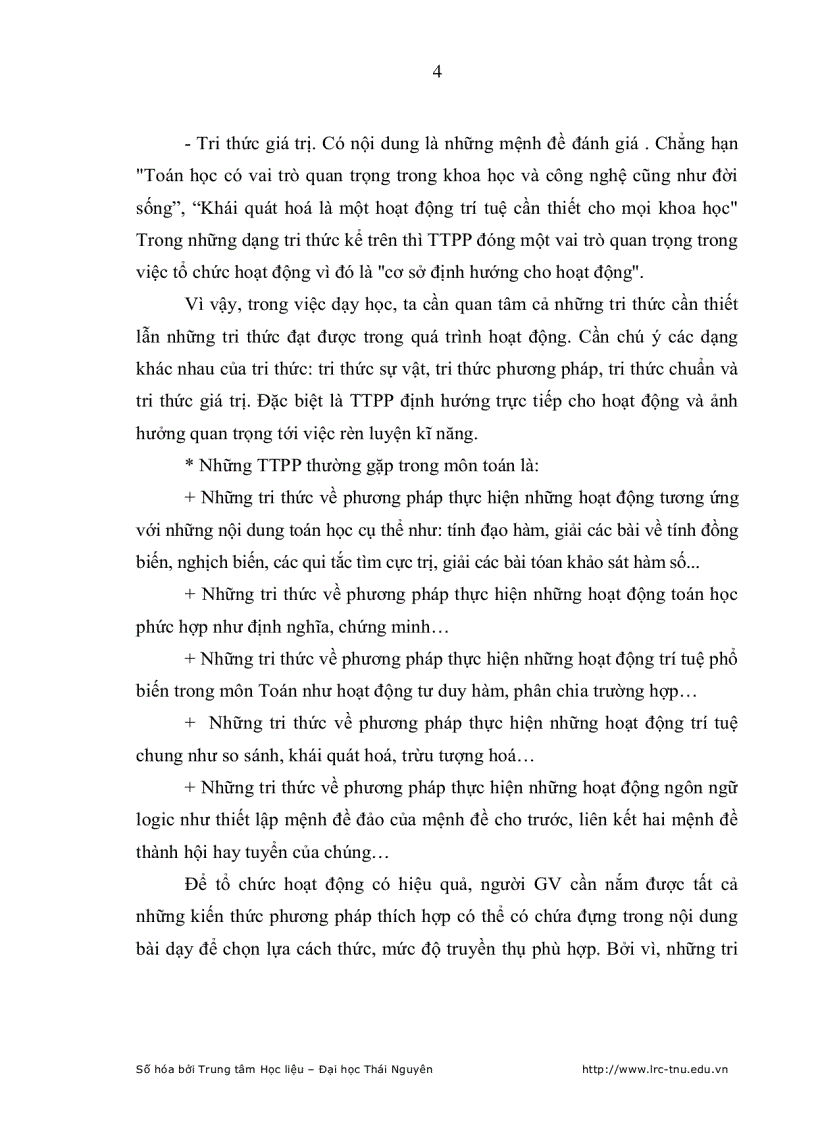 image for page Dạy học tri thức phương pháp cho học sinh qua chủ đề Giải toán có ứng dụng đạo hàm ở lớp 12 THPT