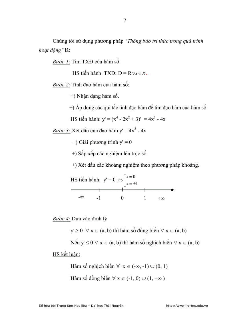 image for page Dạy học tri thức phương pháp cho học sinh qua chủ đề Giải toán có ứng dụng đạo hàm ở lớp 12 THPT