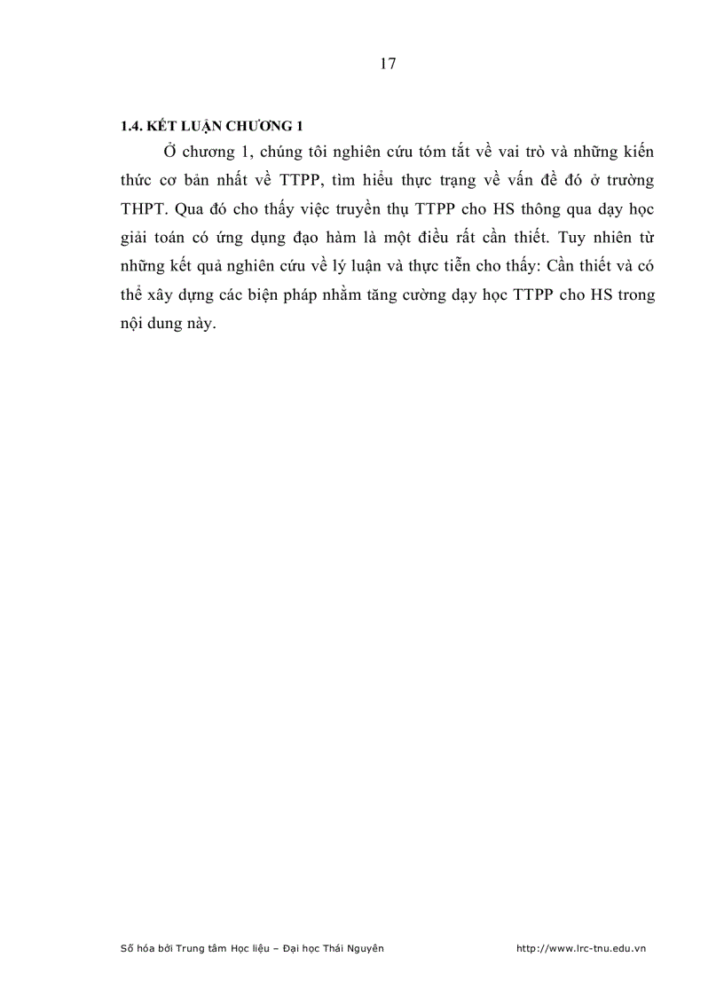 image for page Dạy học tri thức phương pháp cho học sinh qua chủ đề Giải toán có ứng dụng đạo hàm ở lớp 12 THPT