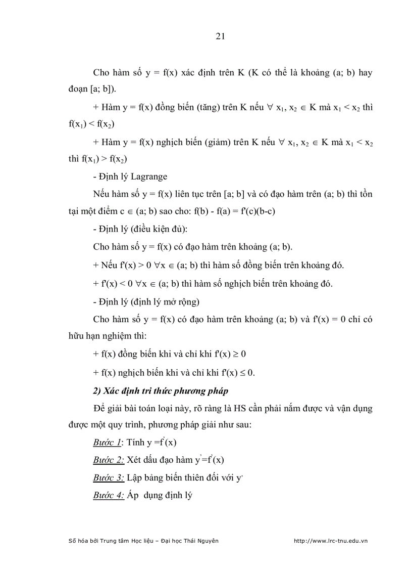 image for page Dạy học tri thức phương pháp cho học sinh qua chủ đề Giải toán có ứng dụng đạo hàm ở lớp 12 THPT