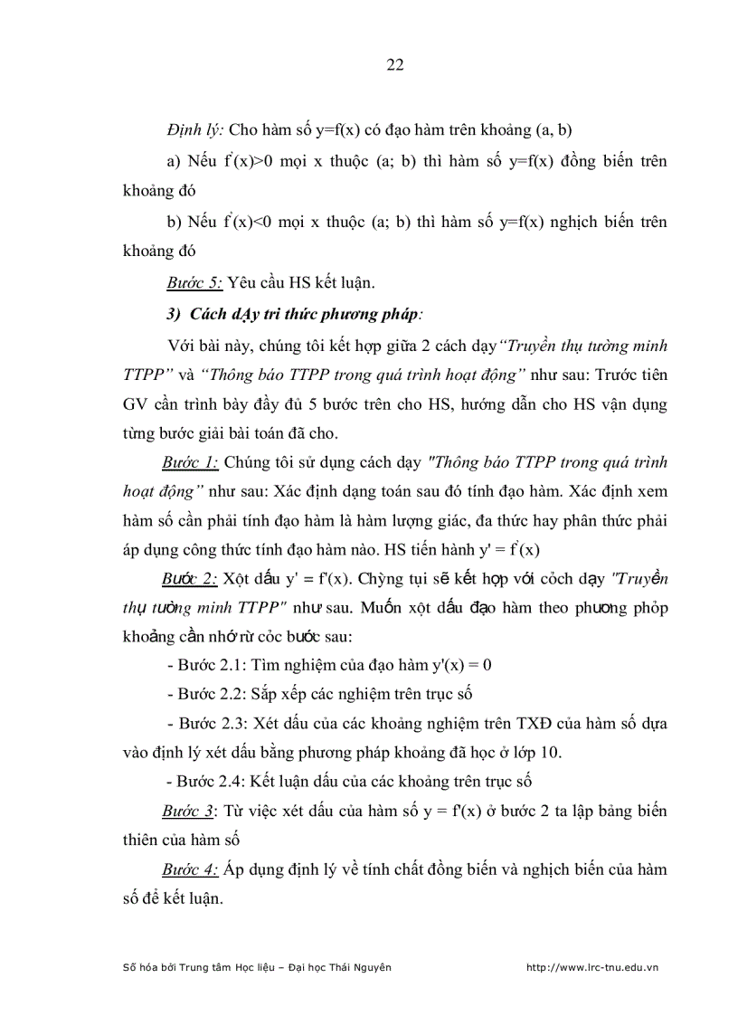image for page Dạy học tri thức phương pháp cho học sinh qua chủ đề Giải toán có ứng dụng đạo hàm ở lớp 12 THPT
