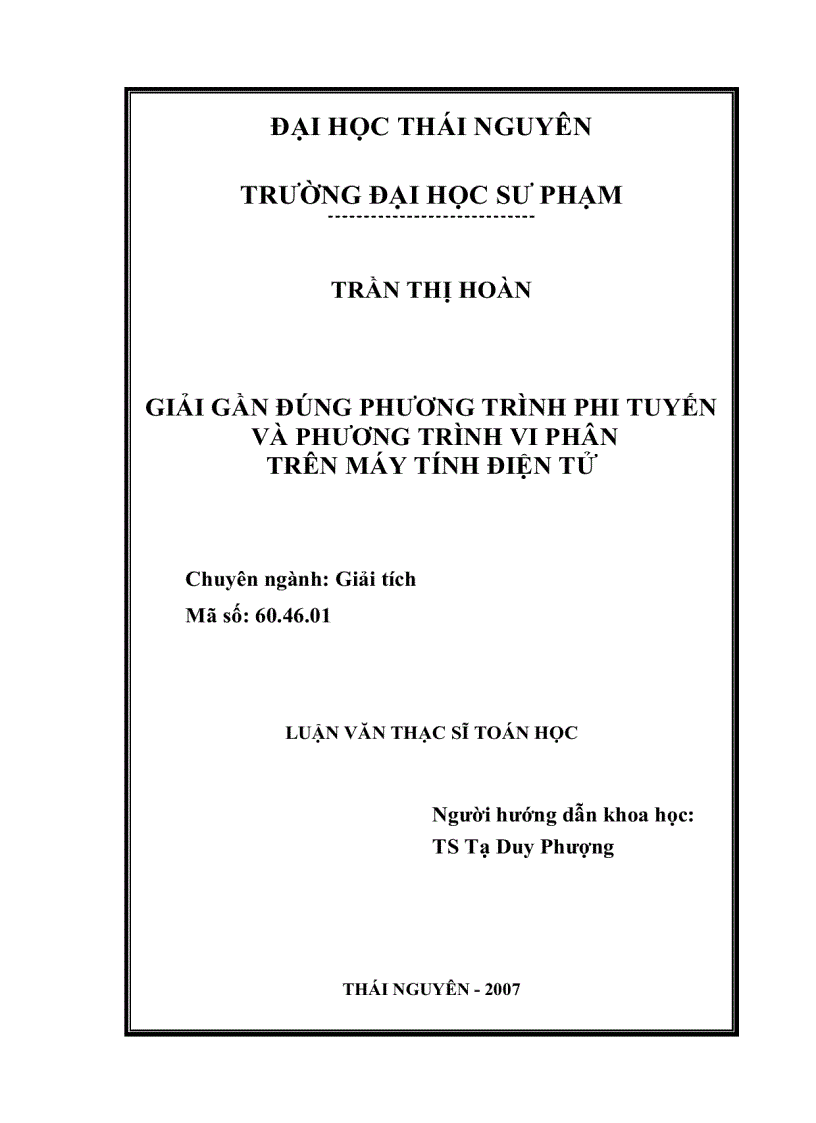 image for page Giải gần đúng phương trình phi tuyến và phương trình vi phân trên máy tính điện tử