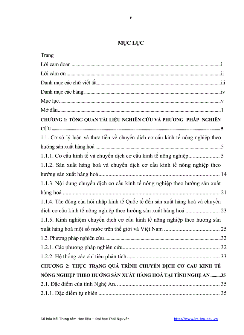 image for page Giải pháp chủ yếu chuyển dịch cơ cấu kinh tế nông nghiệp theo hướng sản xuất hàng hóa của tỉnh Nghệ An