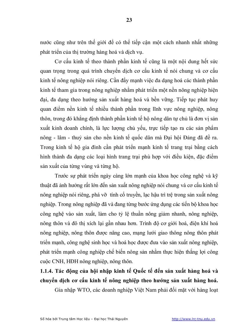 image for page Giải pháp chủ yếu chuyển dịch cơ cấu kinh tế nông nghiệp theo hướng sản xuất hàng hóa của tỉnh Nghệ An