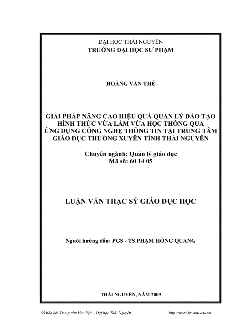 image for page Giải pháp nâng cao hiệu quả quản lý đào tạo hình thức vừa làm vừa học thông qua ứng dụng Công nghệ thông tin tại Trung tâm Giáo dục thường xuyên tỉnh